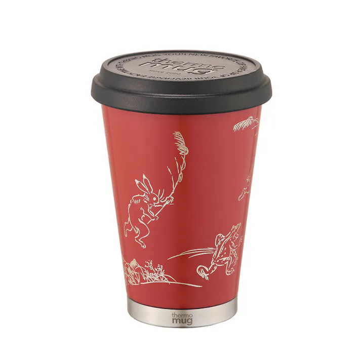 サーモマグ 漆 モバイルタンブラー ミニ 300ml 土直漆器 越前漆器 UM-MB thermomug URUSHI Mobile Tumbler Mini【蓋付きタンブラー 保温 保冷 タンブラー】鳥獣戯画(朱)