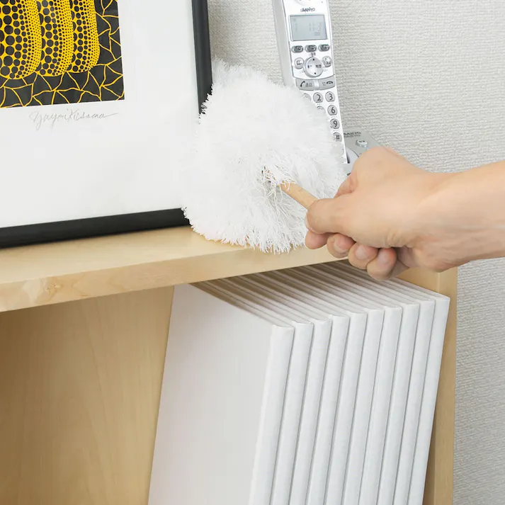 ティディ コップ ハンディモップ tidy Kop HandyMop アッシュコンセプト テラモト【ハンドモップ はたき ほこり取り 木製 洗える 掃除用品】 ワインレッド