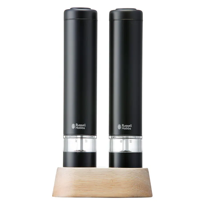 ラッセルホブス 電動ミル ソルトアンドペッパー ミニ シルバー Russell Hobbs 7933JP【ソルト ペッパー セット 塩 胡椒 ミル ソルトミル ペッパーミル スパイスミル 胡椒挽き セラミック刃】 ブラック