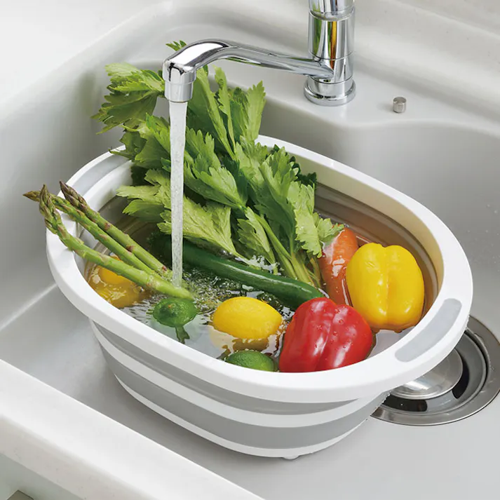 デイズ 折り畳み 洗い桶 DS-09 タマハシ【水切りかご 折りたたみ キッチン 洗濯桶】