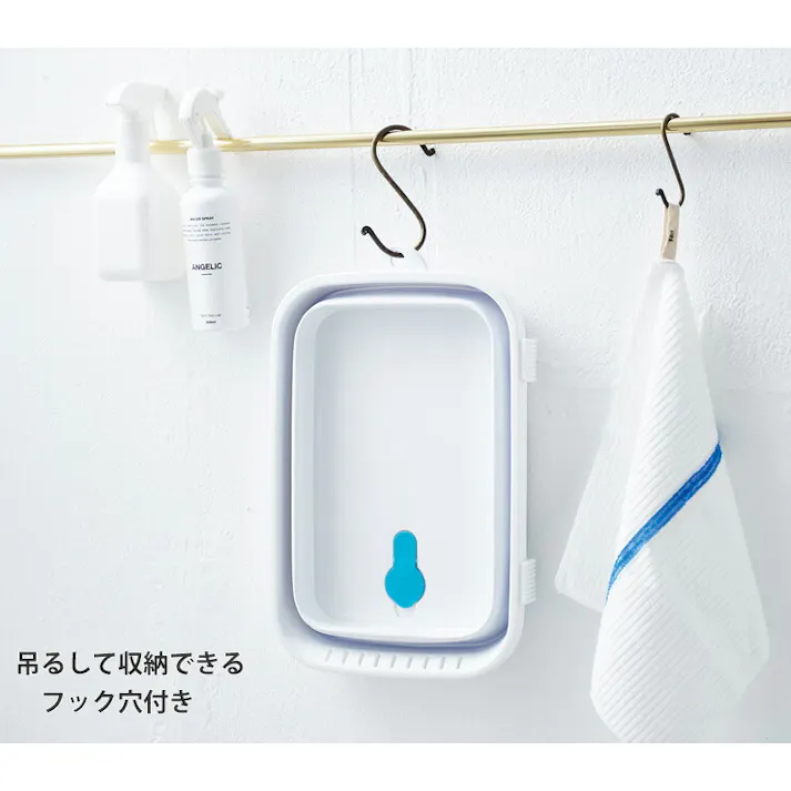 キッチンソフトタブ 折りたたみ 洗い桶 縦置きスタンド付き 6.6L ISETO I-590 伊勢藤 イセトー【シンク 桶 折り畳み つけ置き洗い 長方形 大容量 スリム キッチン 収納 日本製】