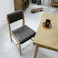 ソフトヴィンテージ風のスクエアチェア Rasic Square Chair ダイニングチェア ブラウン