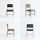 ソフトヴィンテージ風のスクエアチェア Rasic Square Chair ダイニングチェア ブラウン