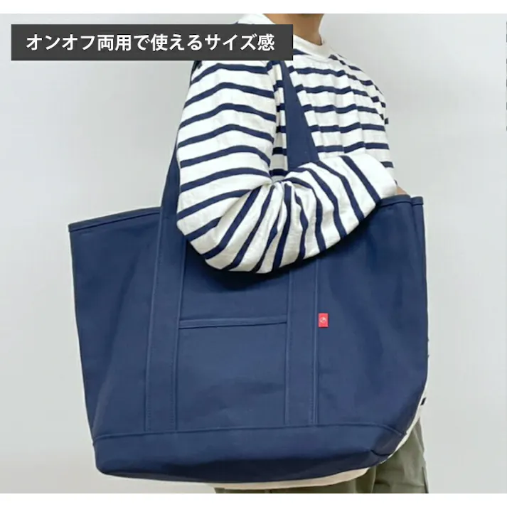 afugi オウギ 帆布 トートバッグ Lサイズ 28L 倉敷帆布 TAKEYARI【キャンバス バッグ 大きめ 肩掛け 6号帆布】 ブラック