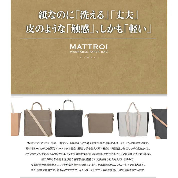MATTROI マッチョイ フラップ ミニ ウォッシャブルペーパーバッグ【リュックサック バックパック ハンドメイド】 ブルー