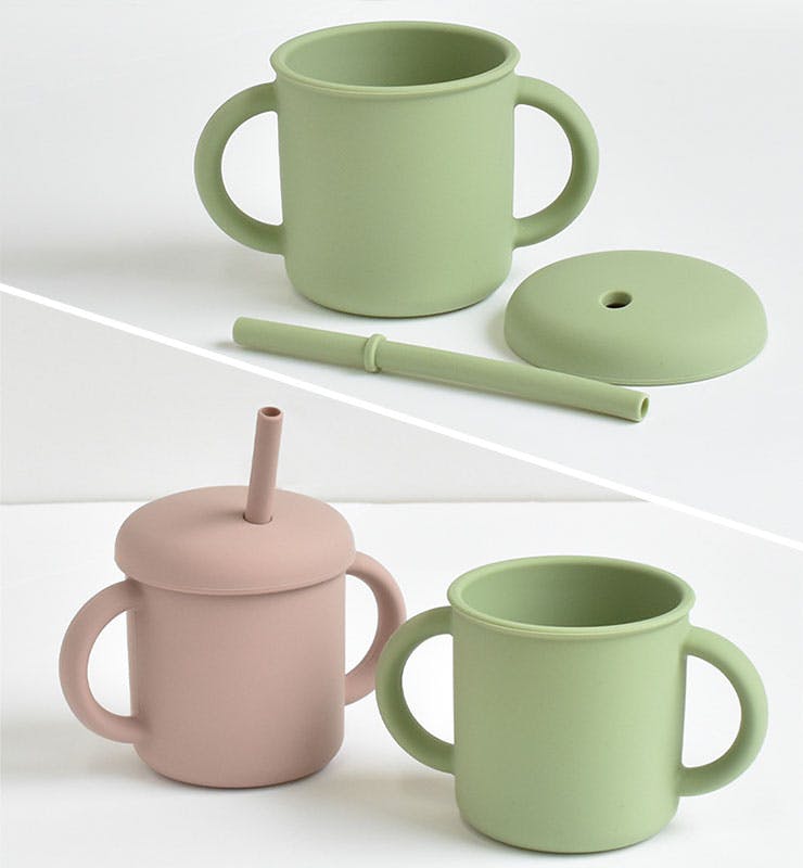 マグカップ コップ シリコン ストローマグ ストローカップ 4点セットベビーマグ マグカップ コップ シリコン ストローマグ ストローカップ 4点セット
