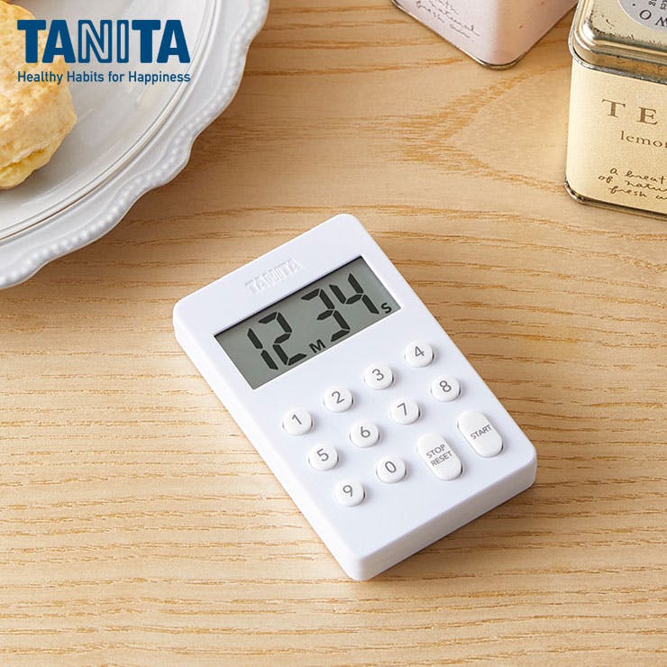 タニタ デジタルタイマー 100分計 ホワイト TD-418 TANITA【キッチン