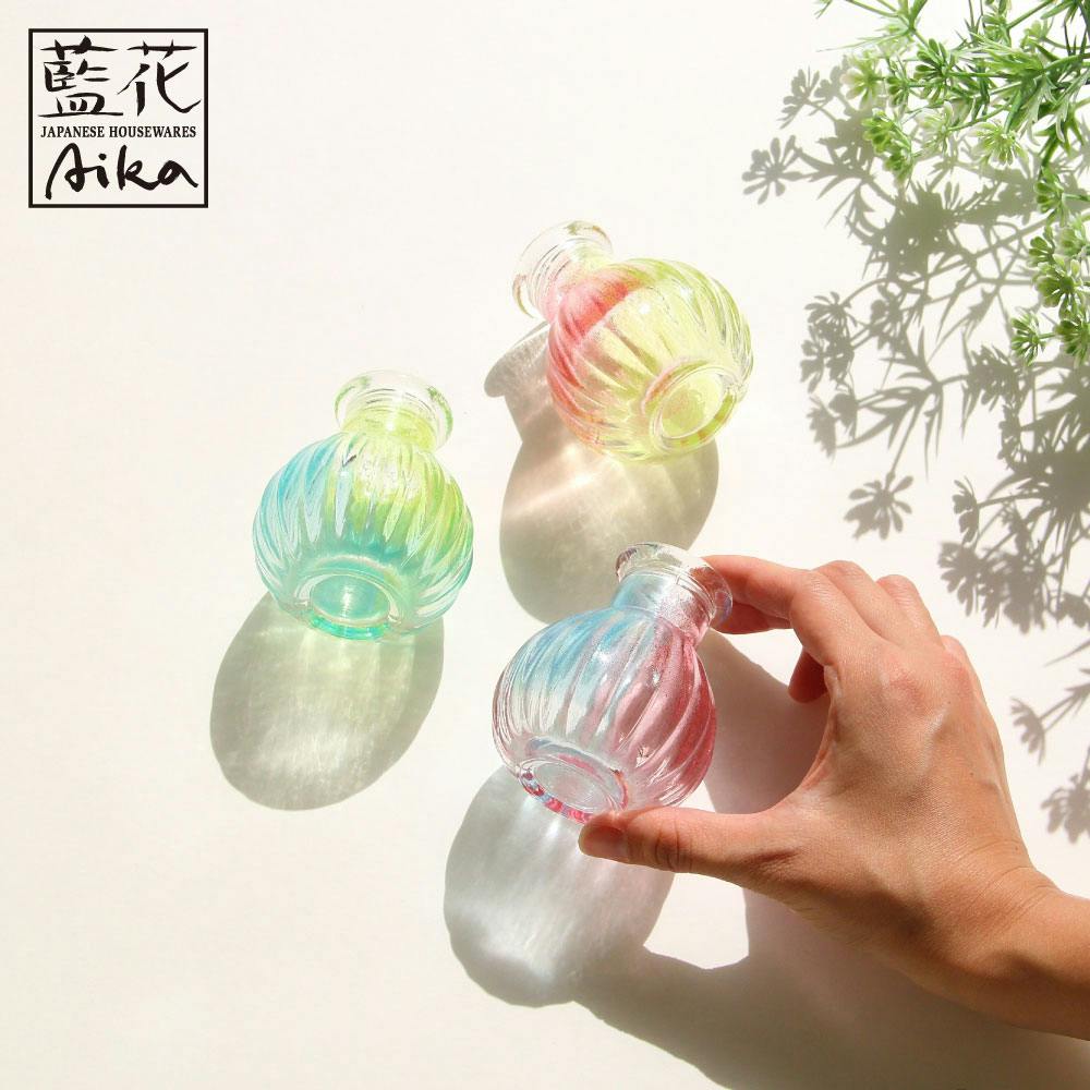 花てまり 一輪挿し 江戸硝子 藍花【花瓶 フラワーベース 花器