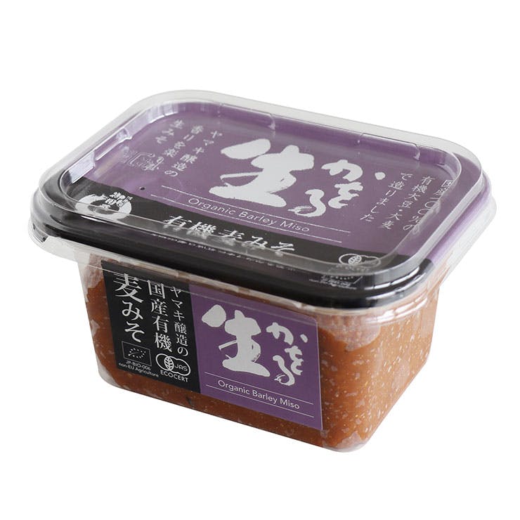 ヤマキ醸造 生かをる国産有機麦味噌 300g カップ入り 有機JAS認証 消費者御用蔵【麦みそ 味噌 有機 無添加 国産 オーガニック 生みそ 有機大豆 有機大麦 日本製 食品】