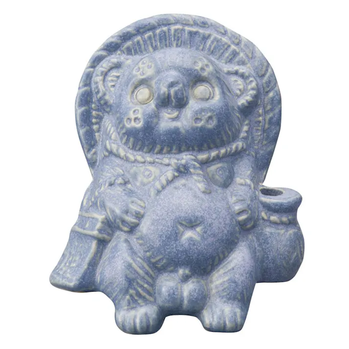 信楽焼 Tanutanu 腰掛けミニたぬき ヤマ庄陶器【狸 オス メス ミニ 置物 陶器 カラー 日本製 信楽】 パープル(オス)