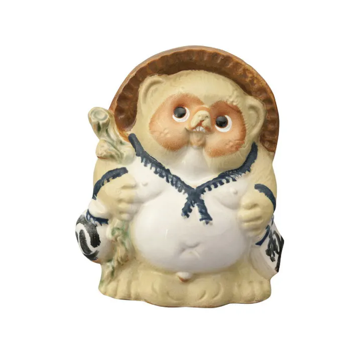 信楽焼 たぬき Re Tanuki 15cm 5寸 ヤマ庄陶器【狸 置物 陶器 カラー 日本製 信楽】 グリーン