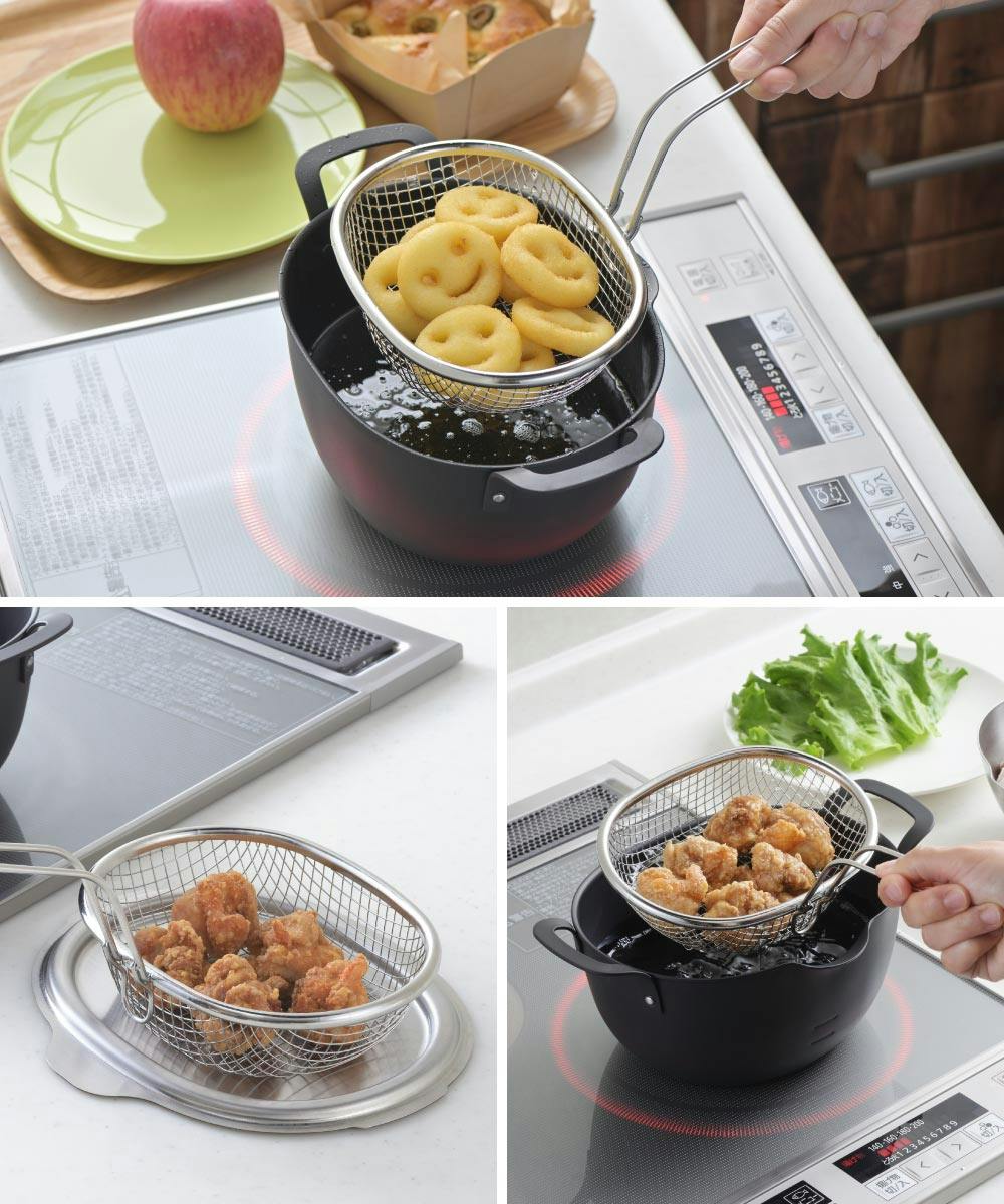 アイカタ ステンレス揚げザル aikata PD3028 ヨシカワ【揚げざる