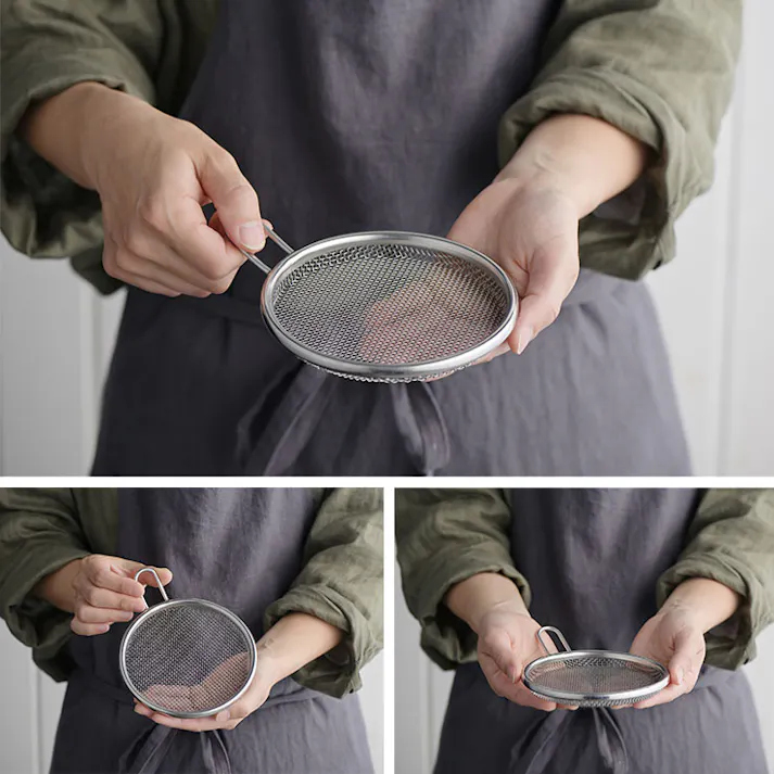 ヨシカワ and アンド 手付きストレーナー 13cm 浅型 AN0211【ざる ステンレス 取っ手付き ミニ 手付き ザル 離乳食 裏ごし器 調理ツール 下ごしらえ 燕三条 日本製】