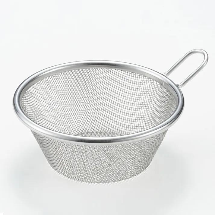 ヨシカワ and アンド 手付きストレーナー 13cm 深型 AN0212【ざる ステンレス 取っ手付き ミニ 手付き ザル 油切り 水切り 調理ツール 下ごしらえ 燕三条 日本製】