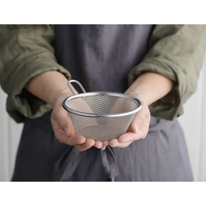 ヨシカワ and アンド 手付きストレーナー 13cm 深型 AN0212【ざる ステンレス 取っ手付き ミニ 手付き ザル 油切り 水切り 調理ツール 下ごしらえ 燕三条 日本製】