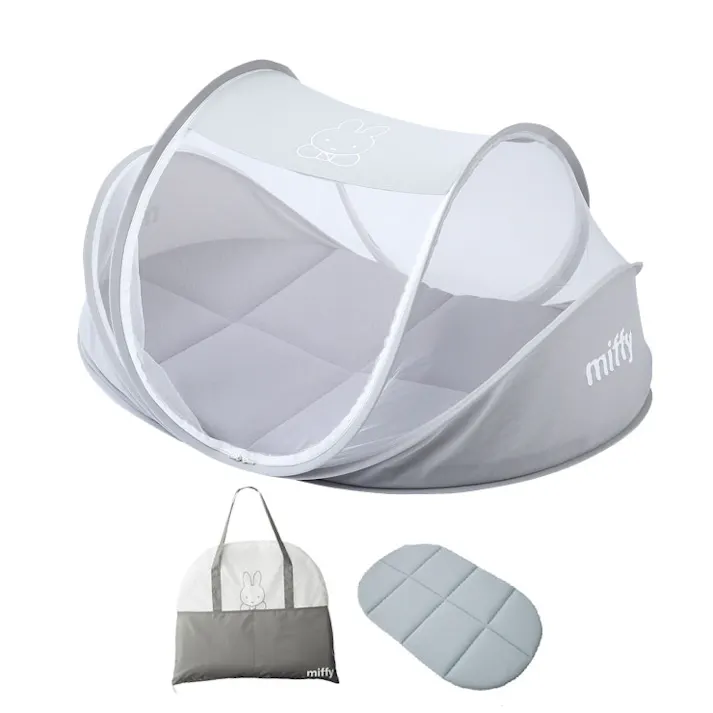 西川 コンパクトベッド 専用バッグ付き ミッフィー miffy スヌーピー SNOOPY【ベビーベッド 折りたたみ 持ち運び ミニ 赤ちゃん ベビー ベッド キャラクター グッズ】 ミッフィー