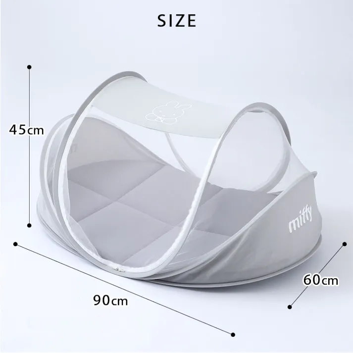 西川 コンパクトベッド 専用バッグ付き ミッフィー miffy スヌーピー SNOOPY【ベビーベッド 折りたたみ 持ち運び ミニ 赤ちゃん ベビー ベッド キャラクター グッズ】 ミッフィー