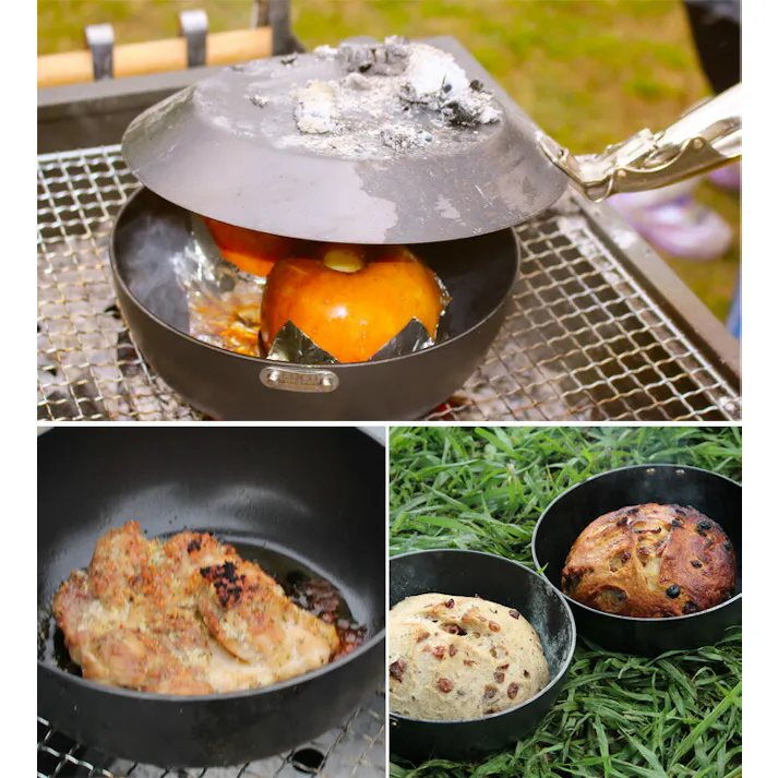 COCOpan ココパン Kappa オーブン セット リバーライト 極SONS C201-001【モーニング21cm&鉄鍋20cm&グリッパー IH対応 鉄 フライパン 窒化鉄 ダッチオーブン アウトドア 調理器具 riverlight】