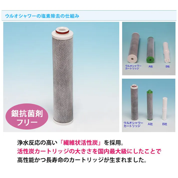 ウルオシャワー 浄水シャワーヘッド US-180 炭酸プラス Etec ULeAU イーテック【シャワーヘッド 塩素除去 節水 ミネラル配合】