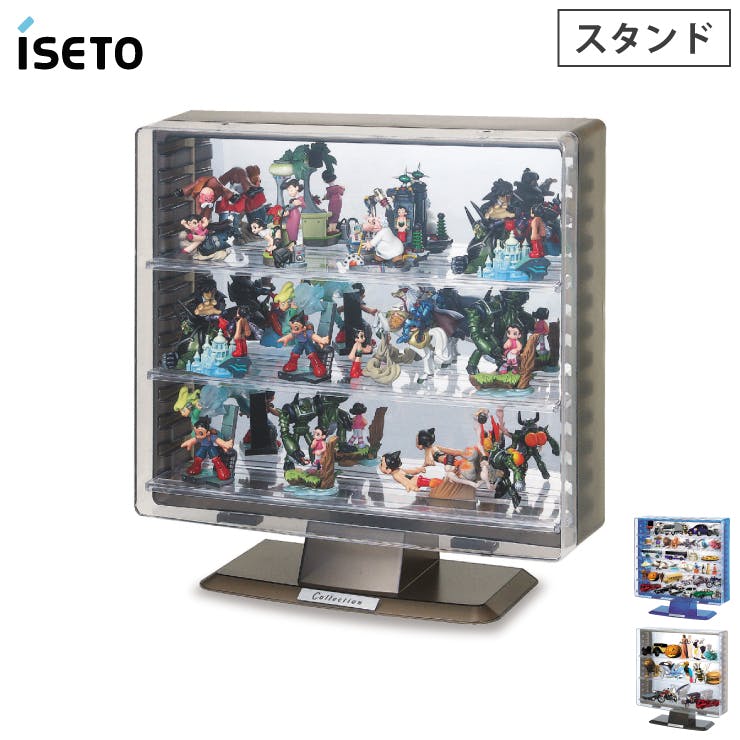 コレクションケース スタンド 背面ミラー 可動棚 ST606 伊勢藤 ISETO I-255 イセトー 【フィギュア ケース ミニカー 人形 収納 棚  卓上 子供部屋】クリアブラック | 小物収納・フリーボックス | ホームセンター通販【カインズ】