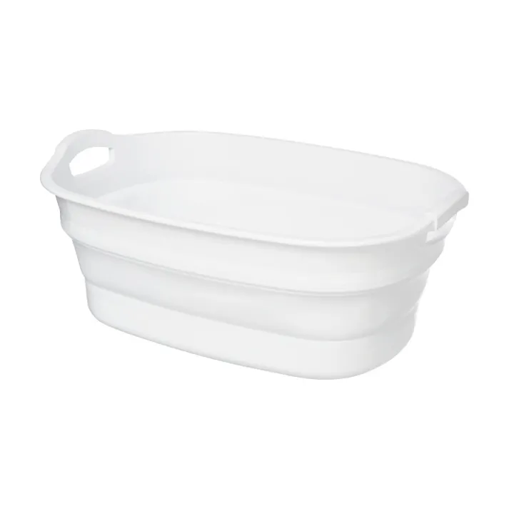 ソフトタブ ワイド 折りたたみ 洗濯おけ 23L イセトー ISETO I-563-1 伊勢藤【たらい 大型 桶 折り畳み 洗濯かご つけ置き洗い 洗濯桶 長方形 大容量 ペットバス タブ お風呂 日本製】ホワイト