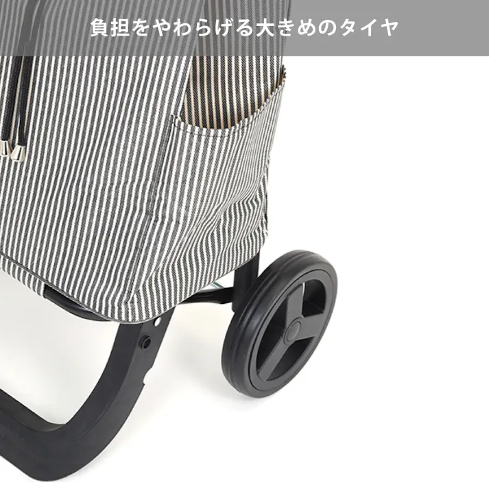 マルシェカート LONG DESIGN【折りたたみ 買い物カート 2輪 34L エコバッグ 買い物バッグ キャリーカート キャリーバッグ 保温 保冷 折り畳み 軽量 北欧デザイン】 ブラックxBK