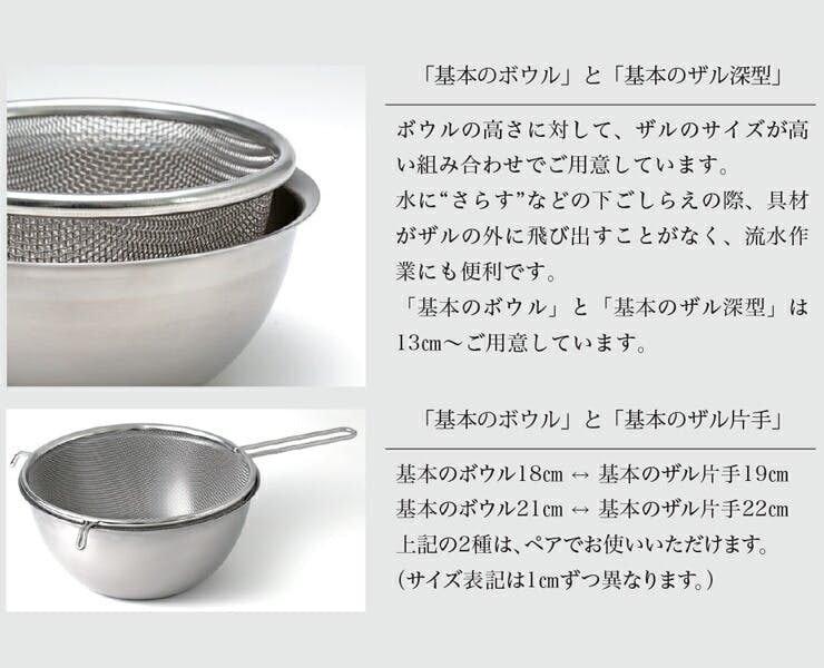 プレッセンス 基本のざる 手付き 19cm 16メッシュ 18-8ステンレス
