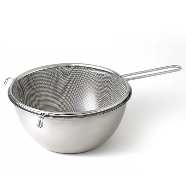 プレッセンス 基本のざる 手付き 22cm 16メッシュ 18-8ステンレス PRESSENCE 13107419【調理ツール 下ごしらえ ザル ハンドル付き 日本製】