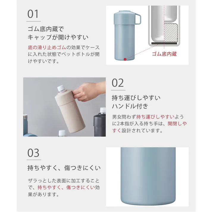 STOS ストス ペットボトルクーラー 逸品社 シュガーランド【ペットボトルホルダー 保冷 ステンレス ペットボトルケース ペットボトルクーラーケース ランチグッズ】 ベージュ