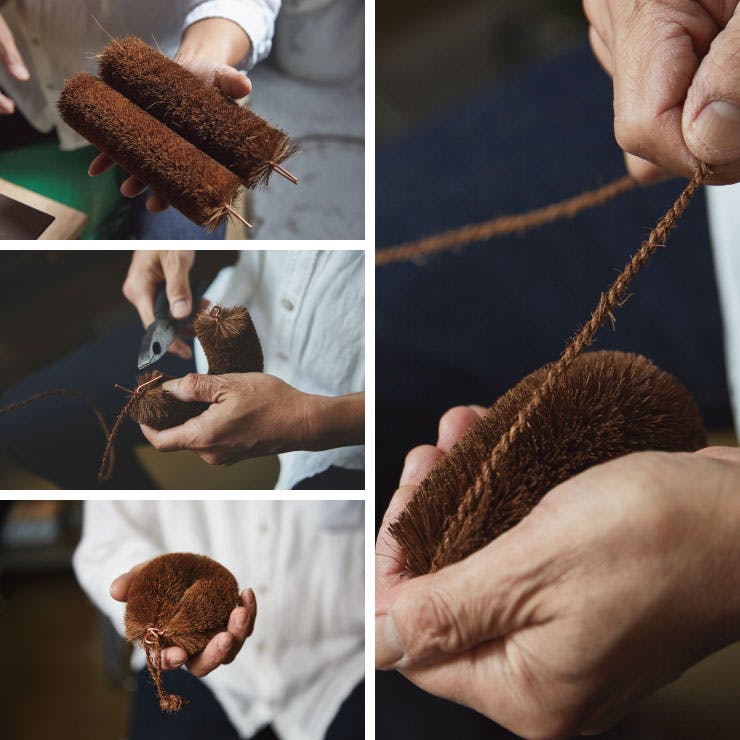 高田耕造商店 しゅろのやさしいたわし ズック用 親子セット【棕櫚 柄付