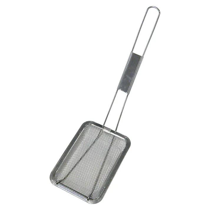 天ぷら名人 すくい油きり 角型 ステンレス TM-09【かす揚げ ステンレスザル 手付きザル 浅型 ざる 取っ手付き 揚げ物 調理ツール 揚げザル 日本製】