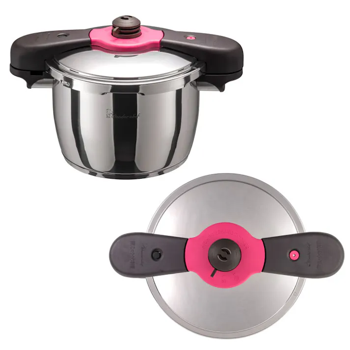 ワンダーシェフ 魔法のクイック料理 両手圧力鍋 5.5L IH対応 カレーレシピ・ガラス蓋付 Wonder chef ZQDA55【圧力鍋 両手鍋 IH ステンレス 超高圧 高圧 圧力切替】