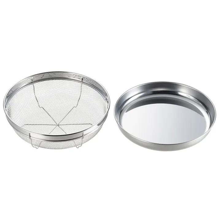 ヨシカワ 食道楽 盆ザル&トレーセット 19cm SJ2018【ザル トレー セット 浅ざる ざるそば 皿 ステンレス 調理ツール 燕三条 日本製】