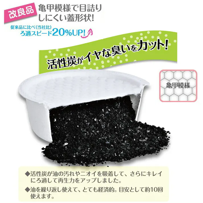 富士ホーロー オイルポット 活性炭カートリッジ 3個入り OP-KT3【活性炭 油こし ろ過 フィルター】