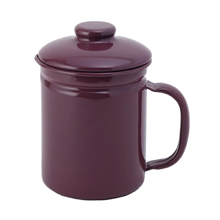 ホシマル印 ホームピッカー ホーロー オイルポット 1L SC-10 二重こし網 大一アルミニウム製作所【油ポット 琺瑯 ほうろう 油こし器 油 ろ過 日本製】