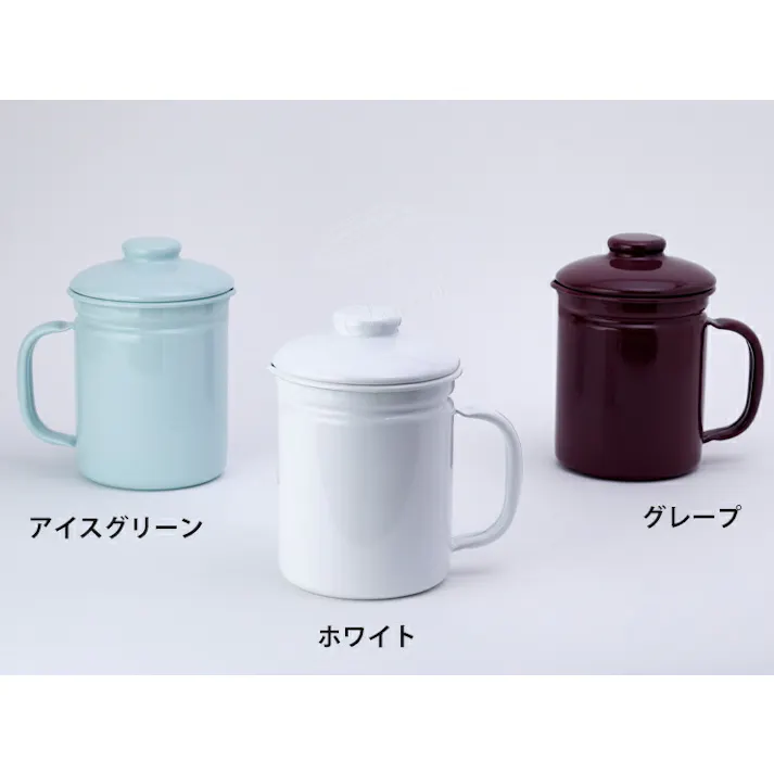 ホシマル印 ホームピッカー ホーロー オイルポット 1L SC-10 二重こし網 大一アルミニウム製作所【油ポット 琺瑯 ほうろう 油こし器 油 ろ過 日本製】