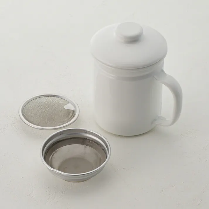 ホシマル印 ホームピッカー ホーロー オイルポット 1L SC-10 二重こし網 大一アルミニウム製作所【油ポット 琺瑯 ほうろう 油こし器 油 ろ過 日本製】