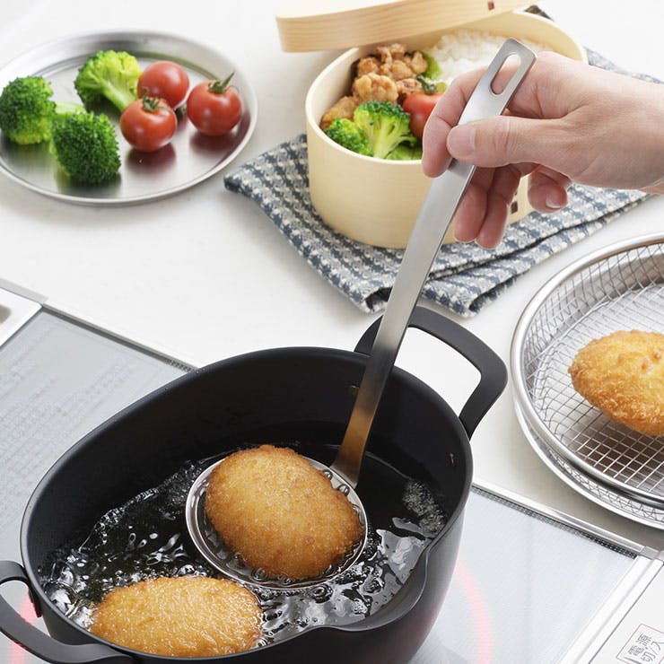 あげものページ 縁 揚げ鍋 広口 揚げ網付 24cm ガス火 IH対応 タマハシ エポラス