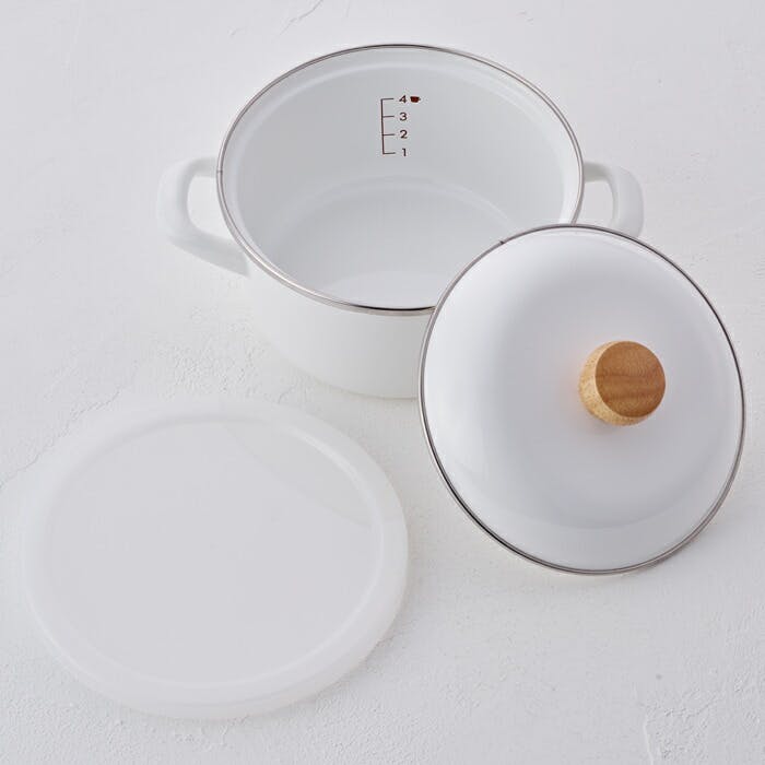 ホーロー鍋　セット 楽天市場】16cm ホーロー鍋 両手鍋 深型 ふた付き IH対応 ガス火