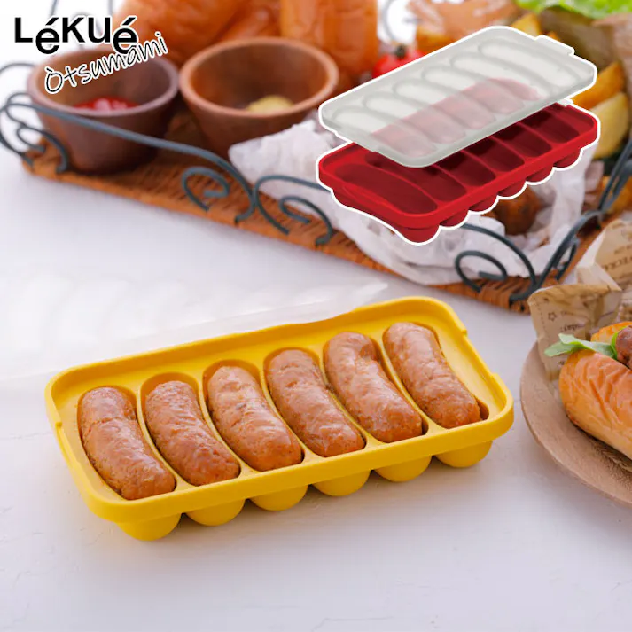 ルクエ おつまみ ソーセージメーカー Lekue【電子レンジ調理器 シリコン】 ケチャップレッド