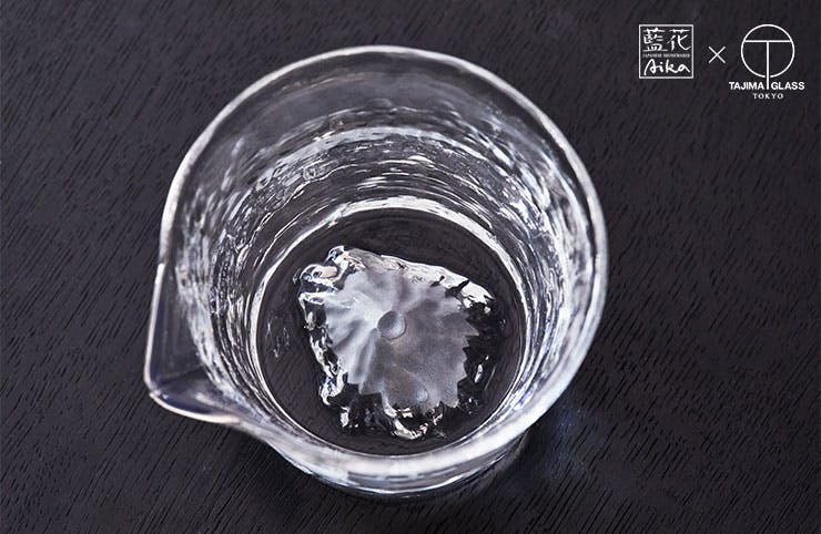 田島硝子 富士山 冷酒セット ぐい呑 2個 & 片口 1個 江戸硝子