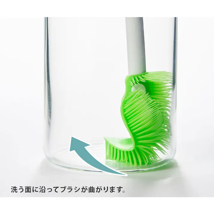 ティディ プラタワフォーボトル tidy PlaTawa for Bottle アッシュコンセプト テラモト【水筒 ボトル ブラシ キッチンブラシ たわし 食器洗い ボトル洗い シンク周り】 ホワイト