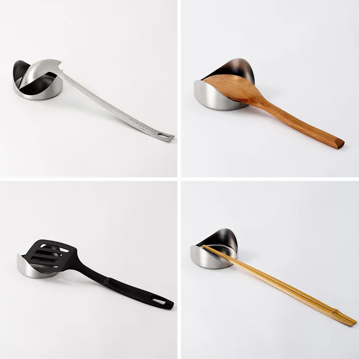 ヨシカワ EAトCO ヤスム ツールレスト イイトコ Yasum AS0063【ツール収納 お玉置き 菜箸 トング ヘラ 収納 一時置き ステンレス 食洗機対応 日本製】