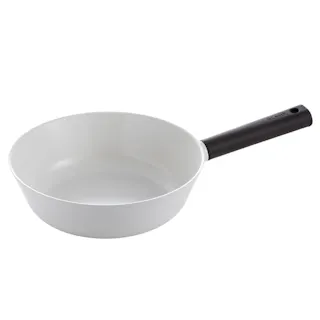 セラミック 深型 フライパン 24cm ガス火 IH対応 グランプ GLAMP. PFOAフリー【深型フライパン 片手鍋 セラミックコーティング 軽量 24センチ PFOA PFASフリー アルミ フッ素不使用】ホワイト