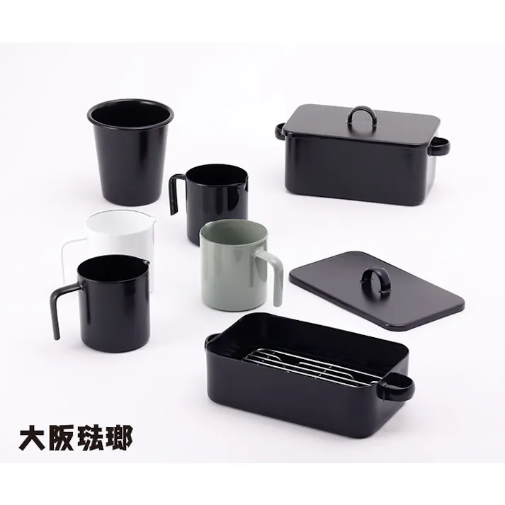 琺瑯 一合マグ 180ml 大阪琺瑯【ライスカップ マグ ホーロー ほうろう コップ 米 計量カップ 1合 アウトドア キャンプ 食器 キャンプ用品】 ブラック