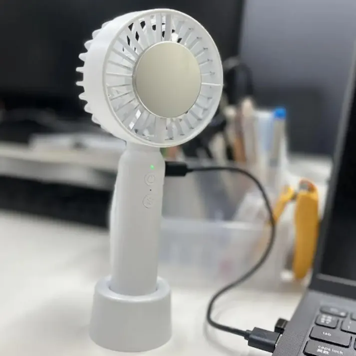 ペルチェクールハンディファン 小型 クーラー 静音 携帯 扇風機 冷却プレート付き 熱中症対策 暑さ対策 卓上 デスク ペルチェ素子 ブラック