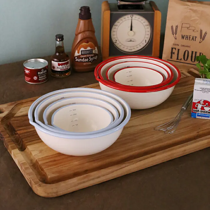 富士ホーロー BMS ビームス ホーロー 片口 ボウル 12cm 0.4L【琺瑯ボール 調理ツール ボール ほうろう 縁赤 縁青 キッチン用品】 レッド