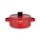 富士ホーロー ソリッド ホーロー キャセロール 20cm 3.0L ガス火 IH対応 SD-20W【両手鍋 IH200V 20センチ ホーロー鍋 調理器具 琺瑯鍋 直火 シンプル キッチン用品】 レッド