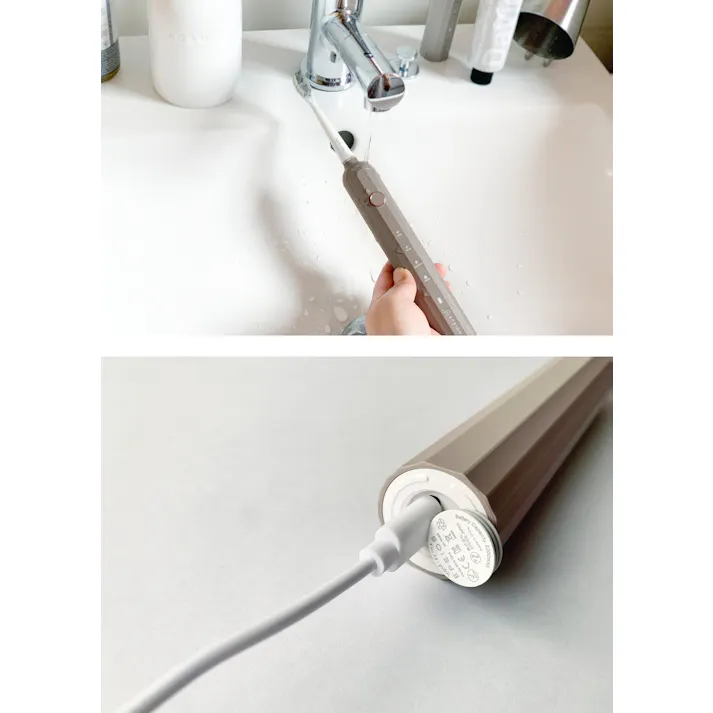 エペイオス EPEIOS Okare! 音波 電動歯ブラシ ET003 替えブラシ 2本付き【音波歯ブラシ 音波振動 静音 振動式 防水 歯ブラシ 電動 生活家電】エッグシェルホワイト