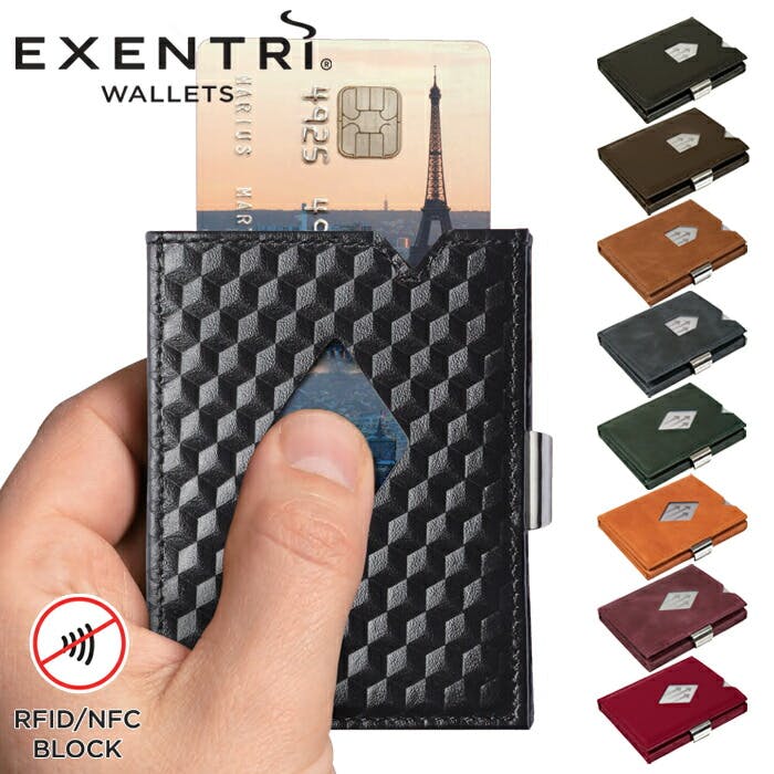 EXENTRI エキセントリ ミニマルウォレット スキミング防止 RFID